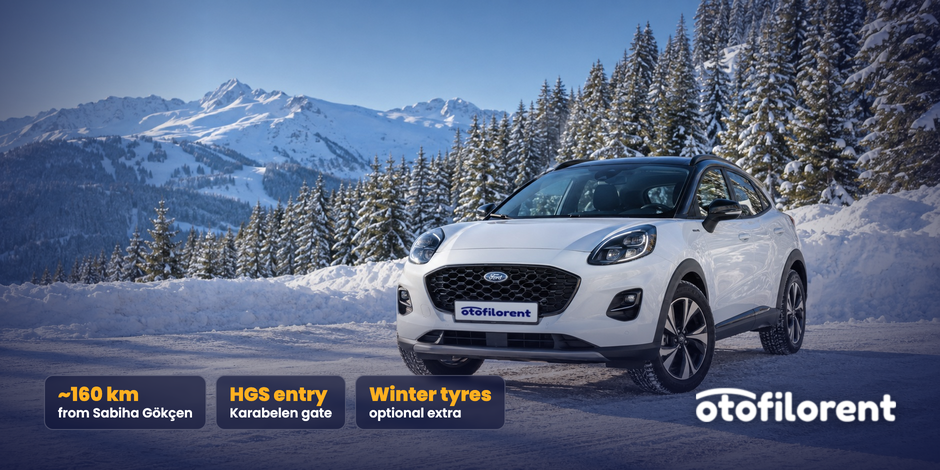 Driving from Istanbul to Uludağ: road, snow and park entry